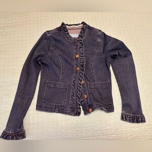 Draper James Ruffled Denim Jacket with Button Details